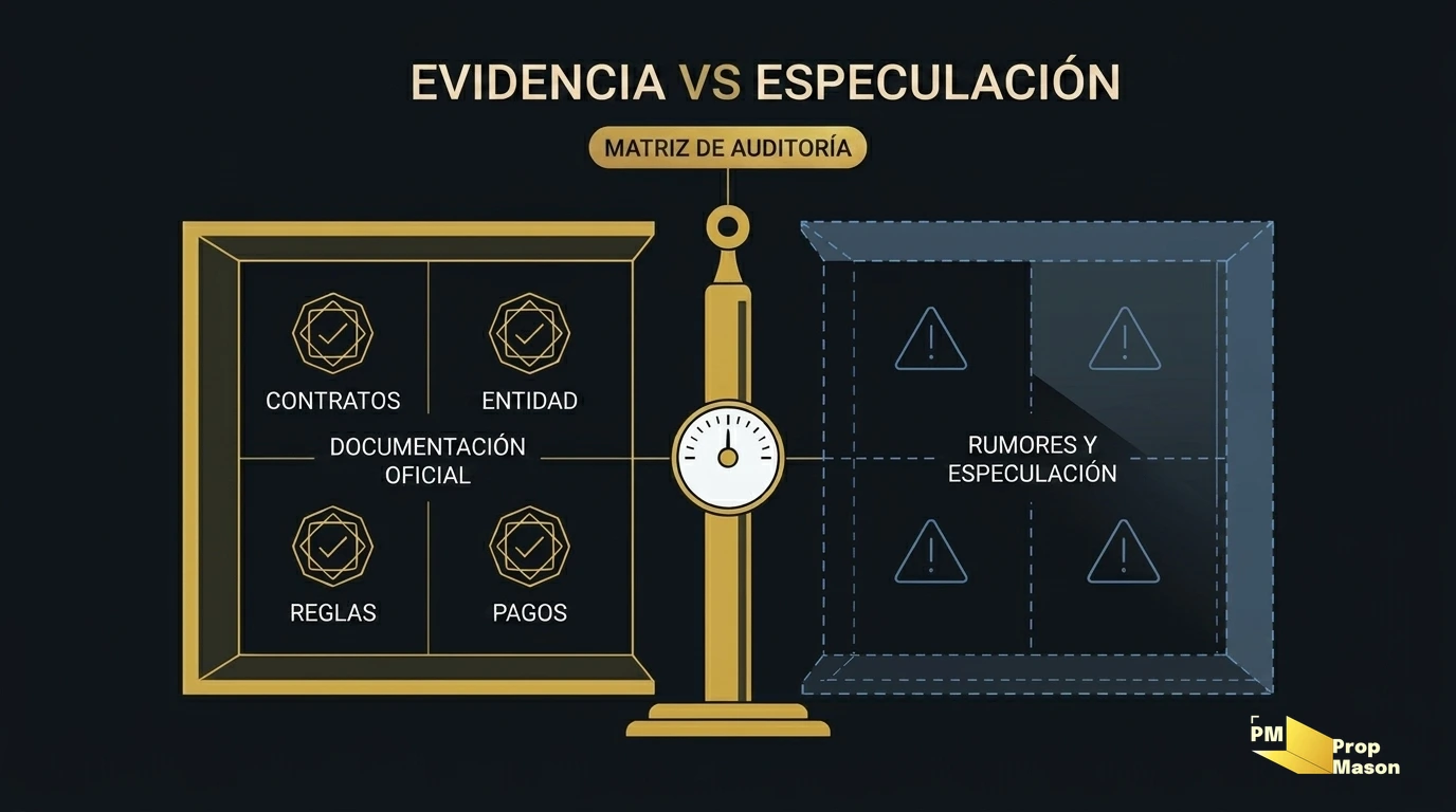 Matriz de evidencia: divulgación oficial frente a rumores y especulaciones de mercado