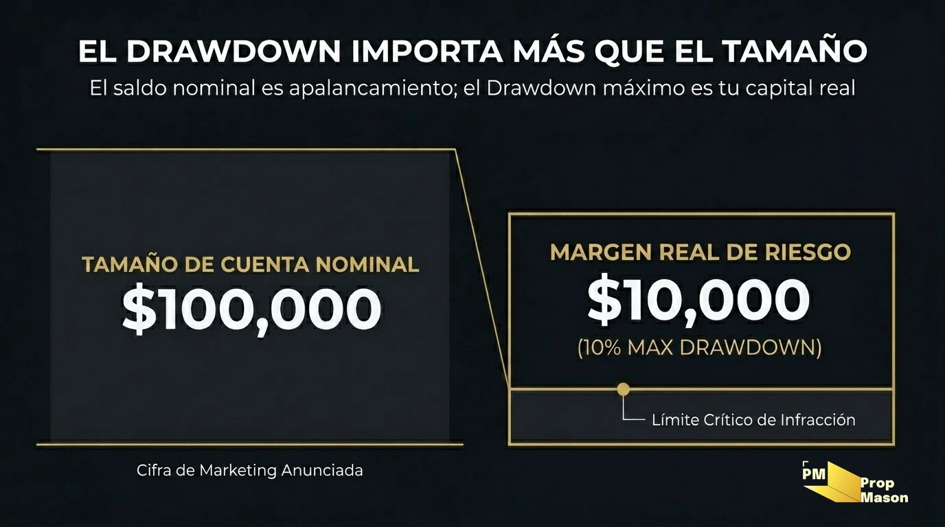 Por qué el drawdown importa más que el tamaño de cuenta margen real de riesgo