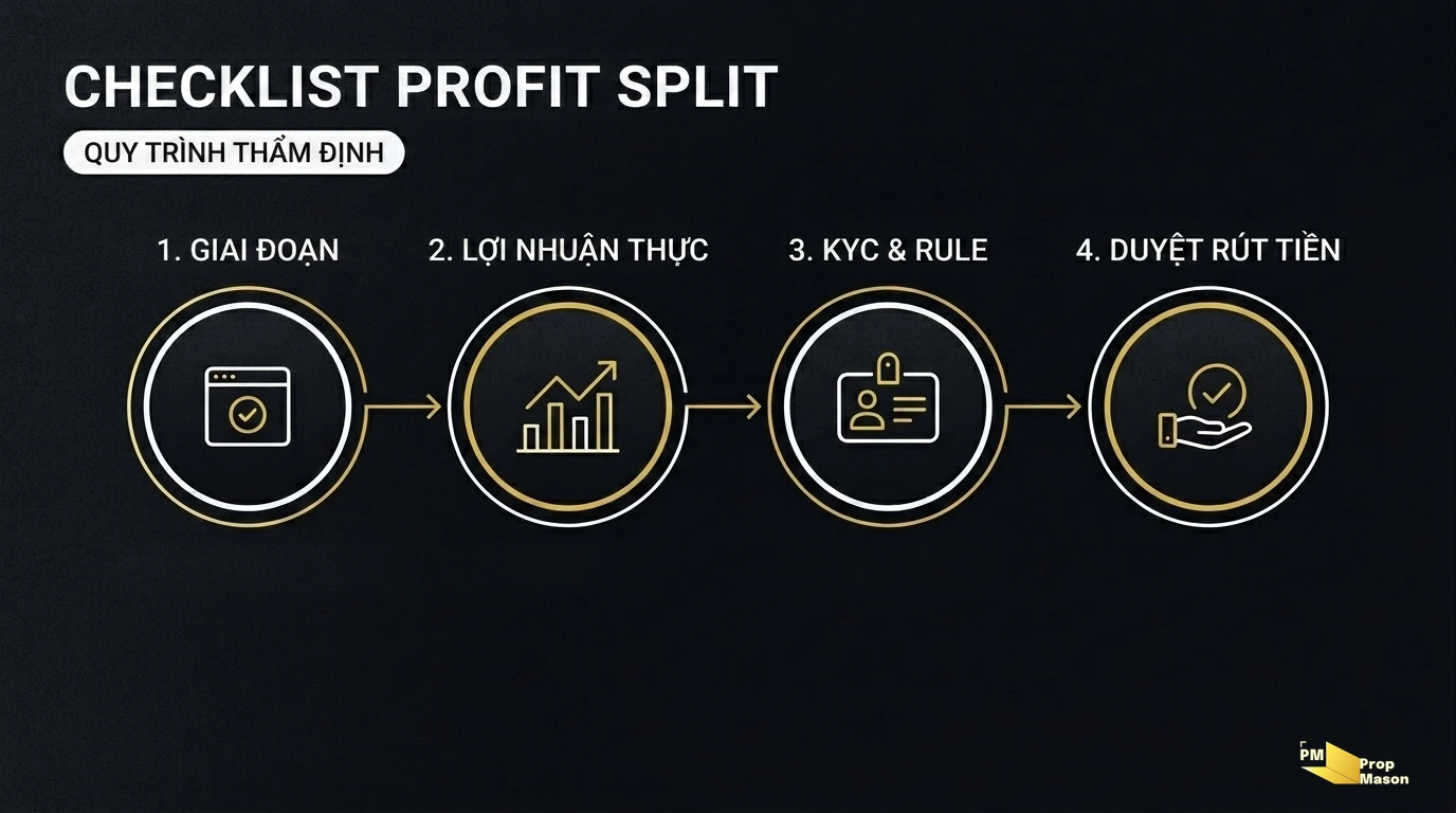 Checklist kiểm tra profit split và quy trình thẩm định rút tiền