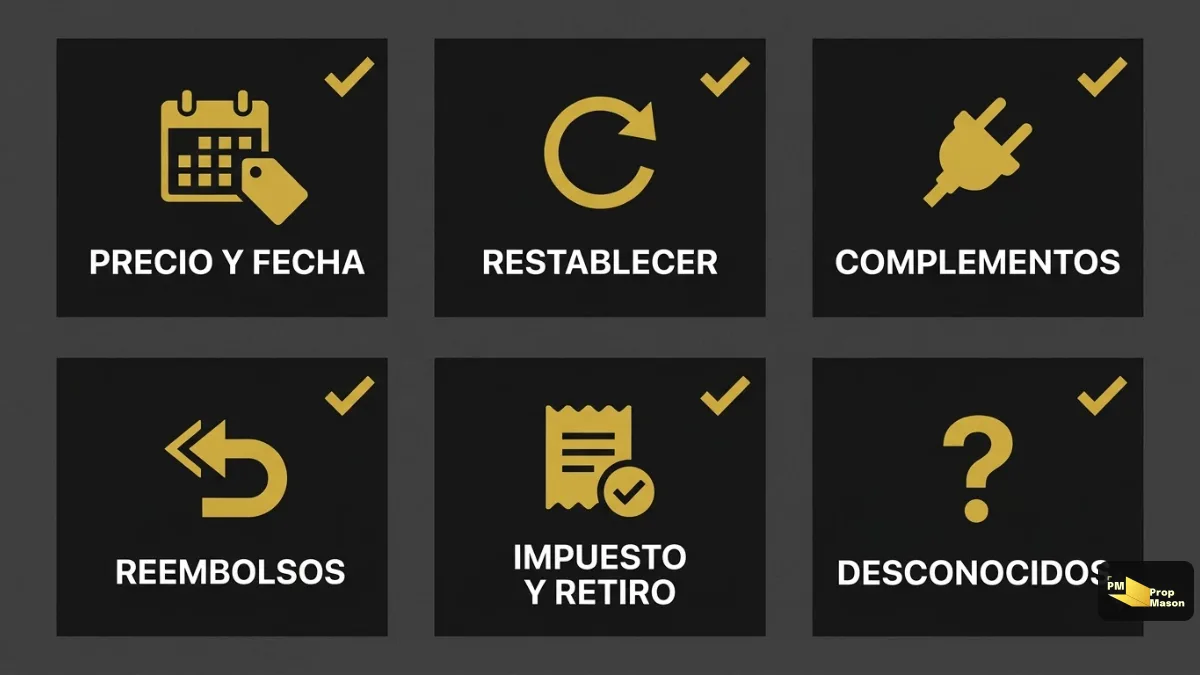 Seis comprobaciones de costo antes de pagar un challenge de prop firm