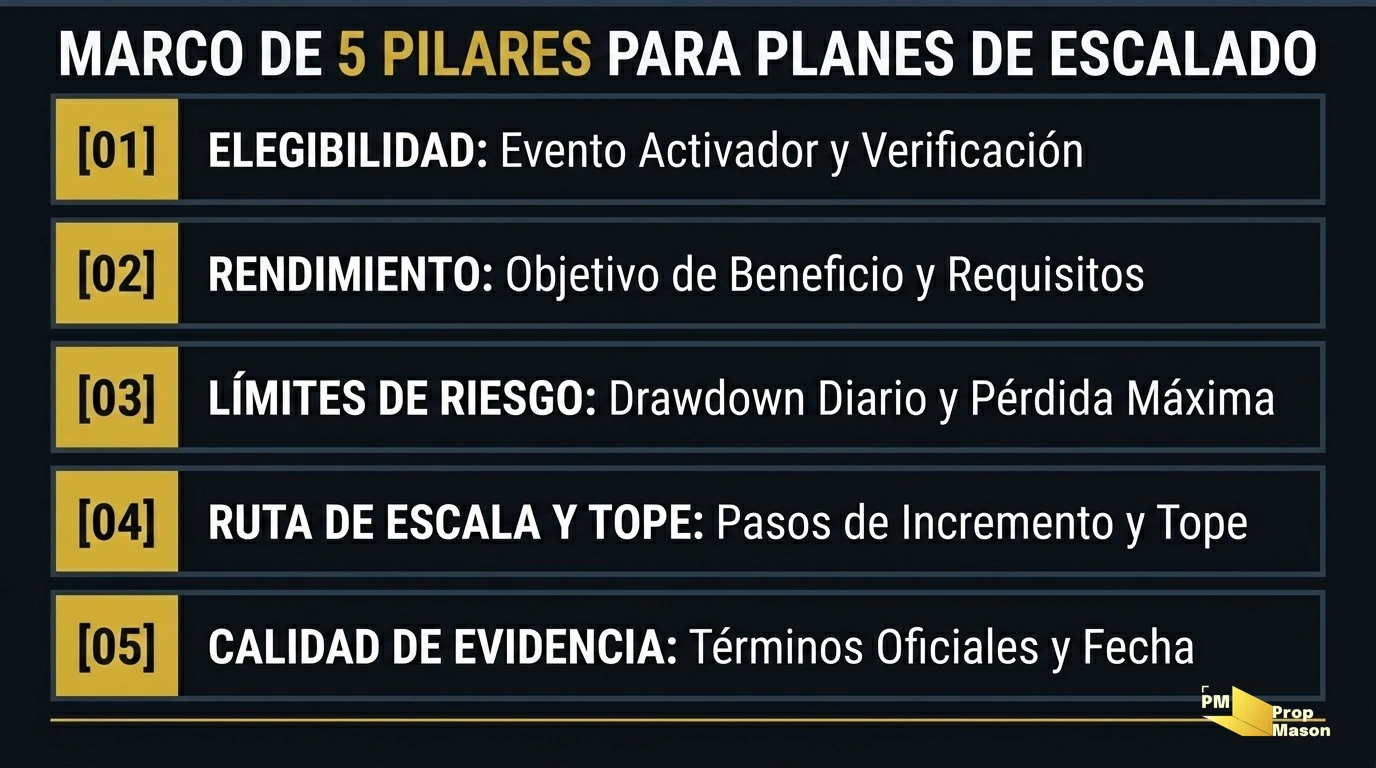 Marco de 5 pilares para evaluar planes de escalado: elegibilidad, riesgo, ruta de escala y evidencia