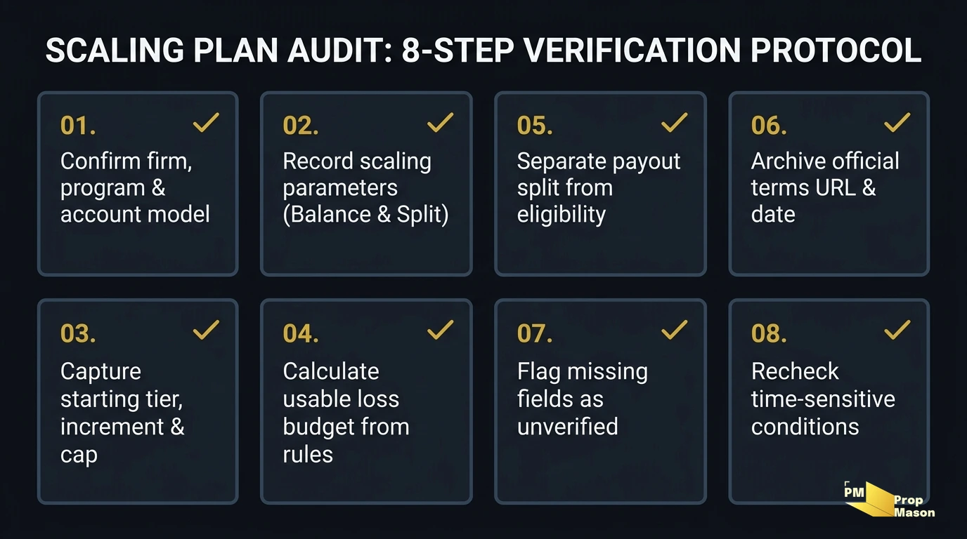 8-step scaling plan verification protocol before trusting headline allocations