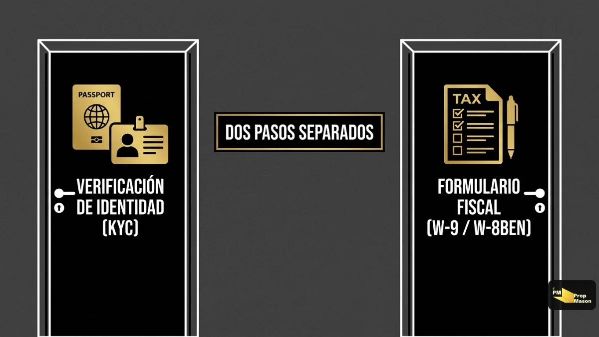 La verificación de identidad y los formularios fiscales de EE. UU. son pasos distintos